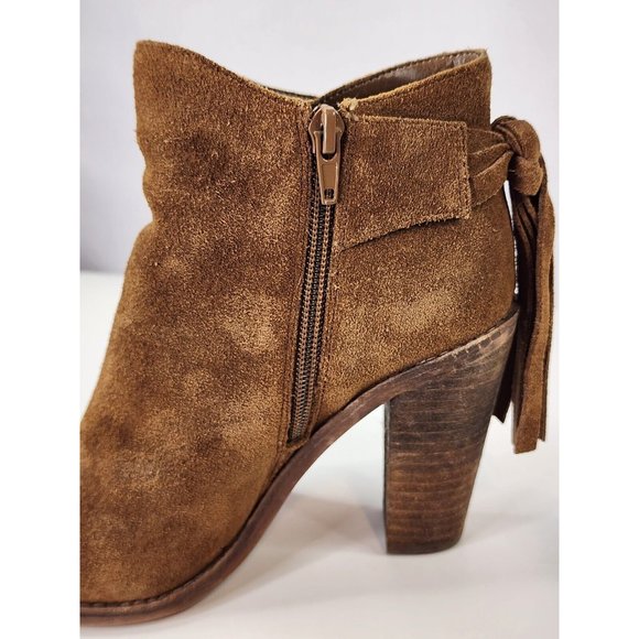 Vince Camuto Linford Boots Womens Size 6M Brown Suede Tasseled Ankle Booties - Picture 8 of 12